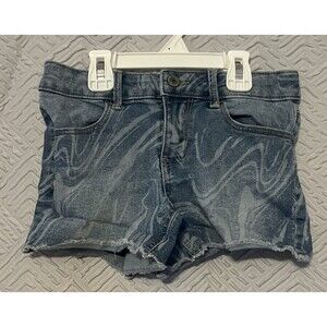 Girls SO Adjustable Waist Marbled Blue Jean Shorts Size 10